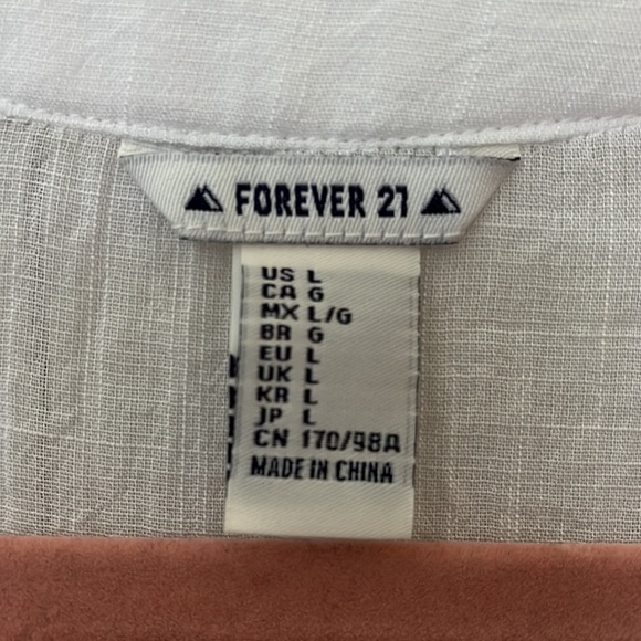 FOREVER 21 lace up white shirt - Picture 2 of 8